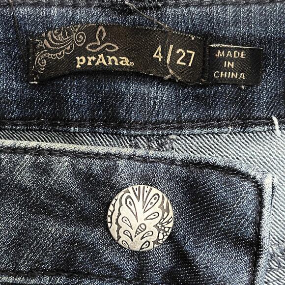 PRANA KARA LOW RISE CUTOFF MEDIUM WASH DENIM SHORTS WOMEN'S SIZE 4/27 - Picture 7 of 12